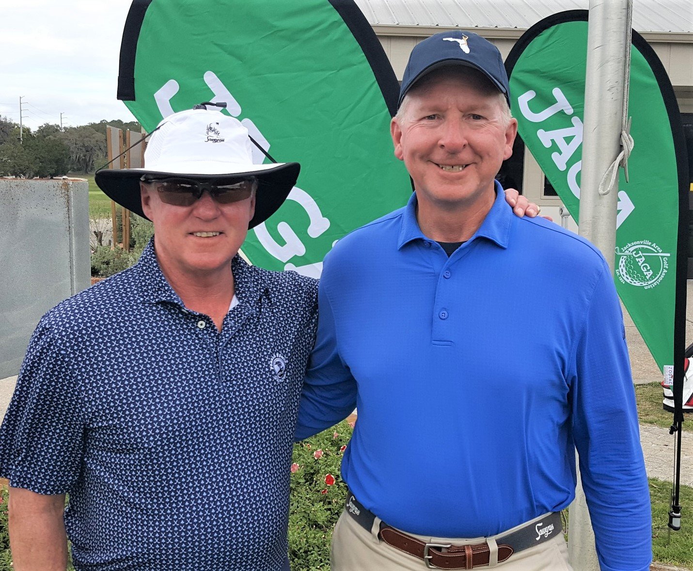 A pair of U.S. Naval Academy graduates and Sawgrass Country Club members, Jeff Johnstone and Joe Cronauer, won the net competition at the 2022 JAGA Spring Four-Ball Championship March 14.